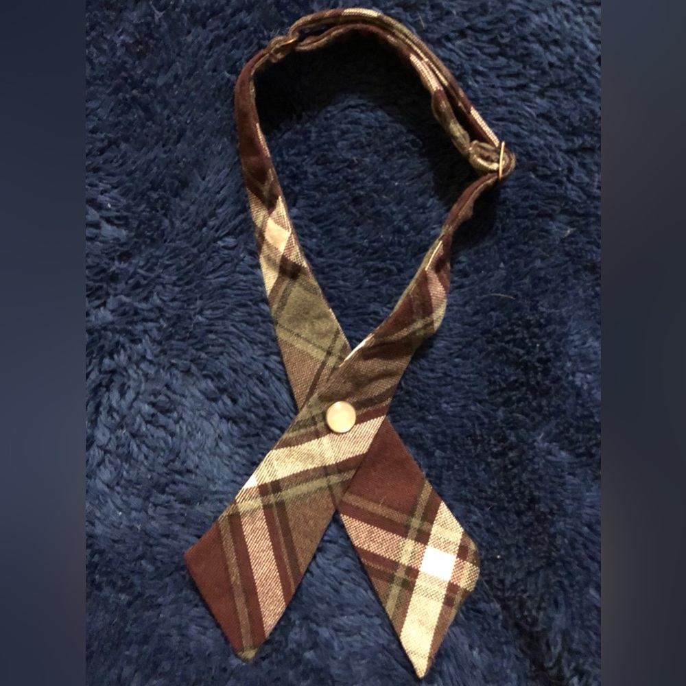 French Toast Kids Plaid Crosstie with snaps OSFM